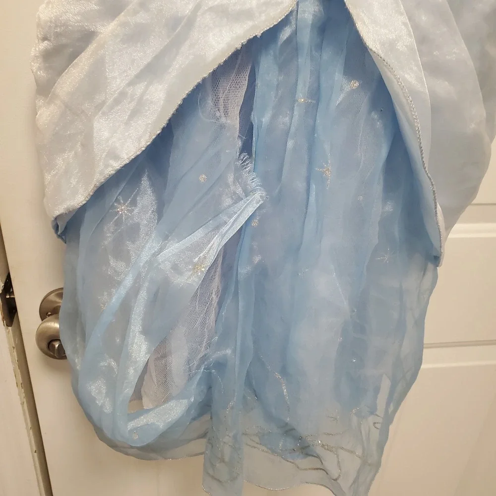 Disney Store Cinderella Ball Gown Dress Costume Blue Princess Halloween READ HOL